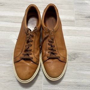 Allen Edmonds light brown leather sneakers with fly form insole